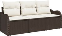 vidaXL Tuinbank Set 4 Zitplaatsen Bruin Polyrattan