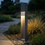 Lucande Oxido LED bollard light, anthracite, 80 cm height, IP44