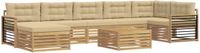 vidaXL Tuinset met 8 zitplaatsen, wit en beige