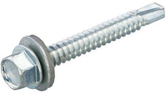 Hoenderdaal Fasteners Dak & Gevel Montageschroef voor staal 6,3 x 63mm Verzinkt Voldraad (100 stuks)