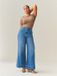 Next - Dames - Zandloperjeans met hoge taille en wijde pijpen - Blauw