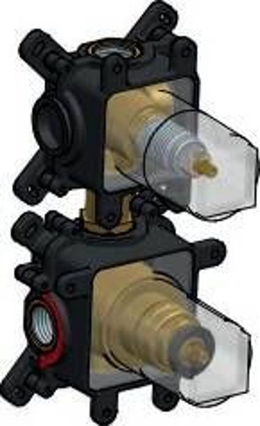 Hotbath Cobber Inbouw thermostaat met 2-weg stop-omstel RVS316 Zwart HBCB7009