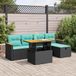 Maison Exclusive - Ensemble de meubles de jardin 6 pièces avec canapé et coussins, noir, en polyrotin