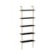 WELL HOME MOBILIARIO & DECORACIÓN Decoratief boekenkast voor woonkamer of receptie, melamine gecoate spaanplaat, in zwart met marmereffect, goud, 165 x 60 x 22 cm