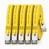 1aTTack.de CAT7 LAN-kabel 5x 10m flexibele netwerkkabel 10 Gbit/s - geel