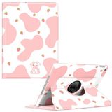 Fintie Roterende hoes voor iPad 9e generatie (2021) / 8e generatie (2020) / 7e generatie (2019) 10,2 inch - 360 graden draaibare standaardhoes met potloodhouder, automatische wekslaap, aardbeienkoe