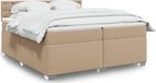 Maison Exclusive Lit à lattes avec sommier intégré, matelas couleur cappuccino, dimensions 200x200 cm, revêtement en similicuir