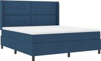 vidaXL LED Boxspringbed met Matras Blauw 180 x 200 cm Stof