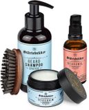 Störtebekker® Anti-Jeuk Baardset Tortuga - Beard Care Set Heren met Exotisch-Kruidige Geur - Baardolie, Baardbalsem, Baardborstel & Baardshampoo - Met Eucalyptus & Aloe Vera - Vegan - Zonder Parabenen & Siliconen - 4-Delige Set