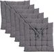 Giftdecor Stoelkussen Decorama - 6x - binnen/buiten - donkergrijs - 40 x 40 x 5 cm - polyester