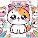 Adorable Cats Coloring Book - Cozycoloring Kawaii