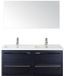 BES LED Seville Badmeubelset 120 cm - 4 Laden Black Oak - Wastafel Djazz Dubbel met Spiegel