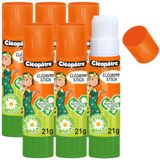 CLEOPATRE – doos met 6 plantaardige lijmstiften in 21 g – natuurlijk zonder oplosmiddel – ideaal voor scholen, schrijfwaren, kantoor, schoolbenodigdheden