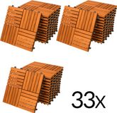 Casaria Dalle de terrasse - 33 Pièces 3m² - Acacia - 30x30cm - Mosaïque