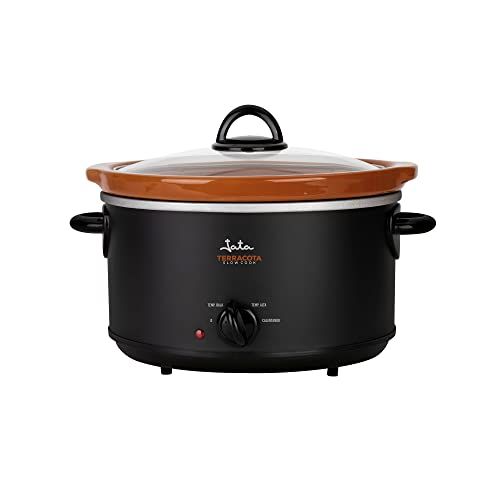 Jata JEOL2135 spaarpot - 3,5 liter - Terracotta - Vaatwasser- en ovenbestendig - 3 warmtestanden - Glazen deksel