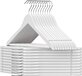 Merkloos Houten Kledinghangers - 20 stuks - Wit - Met Broekenstang