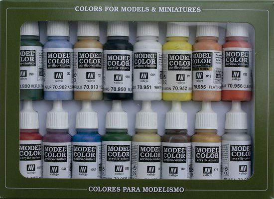 Vallejo Model Color Acrylverf Set - 16x 17 ml - Basic Colors USA