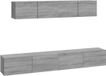 vidaXL meuble TV 4 pièces bois de particules gris chêne sonoma