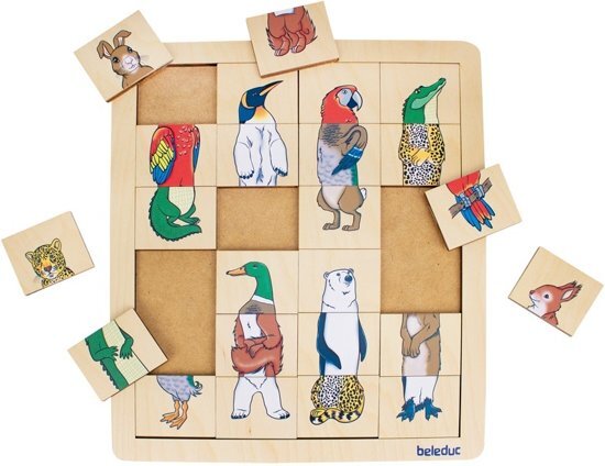 Beleduc Legpuzzel Mix & Match Dieren 24 Stukjes