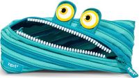 ZIPIT Wildlings pennenetui voor jongens - etui voor maximaal 30 pennen, machinewasbaar - gemaakt van een enkele lange ritssluiting (blauw)