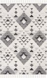 Safavieh Shaggy Indoor Geweven Vloerkleed, Marokkaanse Kwastjes Shag Collectie, MTS688, in Ivoor & Grijs, 201 X 279 cm