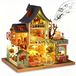 Maison de poupée miniature en kit - Maison de poupée à faire soi-même - Avec éclairage LED et meubles - Joyeux habitat jungle