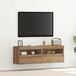 Maison Exclusive - Meuble TV mural, 2 pièces, placage bois aspect chêne artisanal