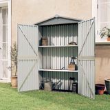 vidaXL Tuinschuur 116x45x175 cm gegalvaniseerd staal grijs