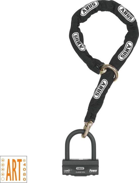 ABUS Granit 58 12 Kettingslot + Loop - 120cm - ART4 - Zwart