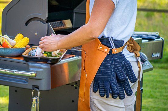 FEUERMEISTERIN Aramide BBQ Handschoenen - Zwart - Leer - Tot 350°C