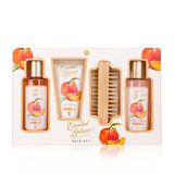 accentra badset, verzorgingsset ESSENTIAL BOTANICS - FRUITS in a gift box - douchegel - bubbelbad - bodylotion - nagelborstel - in perzikgeur