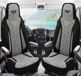 Bremer Sitzbezüge Premium Camper stoelhoezen voor La Marca Ducato Jumper Boxer PLKT201 in Zwart/Grijs (2 losse stoelen)