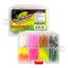 Trout Magnet 82-delige neonvisset, vangt alle soorten vis, inclusief 70 larvenlichamen en 12 maten 8 haken, oranje, groen, wit, zilver
