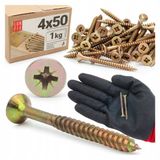 Zelftappende Lun Fix Universele Geharde Houtschroeven 50mm Geel Verzinkt 1kg