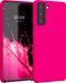 kwmobile Samsung Galaxy S21 hoesje met siliconen coating - Rose néon