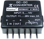 Kemo M029 Gelijksspanningsomvormer Module Ingangsspanning (bereik): 6 - 14 V/DC Uitgangsspanning (bereik): 11 - 26 V/DC