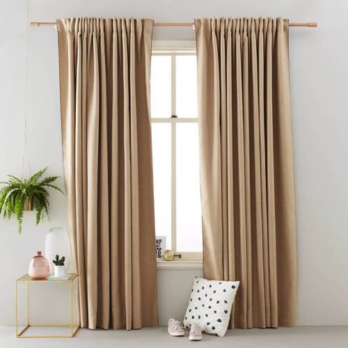NOUS Living verduisterend gordijn kant en klaar Reykjavik (per stuk) (145 x 270 cm)* (145 x 270 cm)* Beige