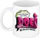Bellatio Decorations Afscheid cadeau mok collega - doei - roze - 300 ml - keramiek