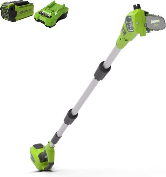 GREENWORKS 40 VOLT ACCU TAKKENZAAG INCL 2.0Ah ACCU EN OPLADER