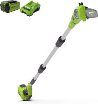 Greenworks Greenworks telescopische accu heggenschaar G40PSFK2 (Li-Ion 40V 20cm zwaardlengte 8 m/s kettingsnelheid aluminium stang 3-delig inclusief 2 Ah batterij en lader)