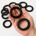 Aegion Anneaux de rideaux - 50 pièces - Œillets à clipser - Intérieur Ø 35,5 mm, extérieur Ø 55 mm - Noir