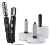 SENYA Luchtstyler 5-in-1 blaasborstel en haardroger: gladmaken, drogen, krullen, föhnen en volume, multistyler 1000 W, alternatief Airwrap, Hair Designer SYWB-HS012N, zwart