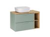 Oria Meuble simple vasque 80cm 2 niches Vert mat