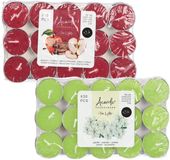 Atmosphera Acorde theelichtjes - 60x - 30x appel/kaneel - 30x jasmijn - aroma/geurkaarsen