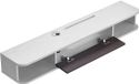 Merkloos Support TV flottant, centre de divertissement mural de 47 pouces avec gestion des câbles, étagère flottante moderne avec compartiments de rangement, console en panneaux de particules pour appareils multimédias, blanc