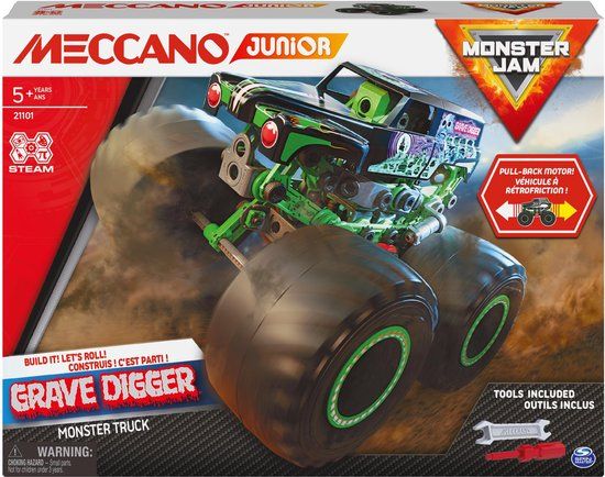Meccano Junior Monster Jam Grave Digger STEM Bouwpakket - 127 Onderdelen