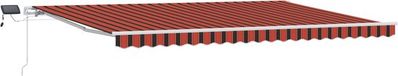 vidaXL Parasol manuel avec éclairage LED solaire 5 x 3 m Orange