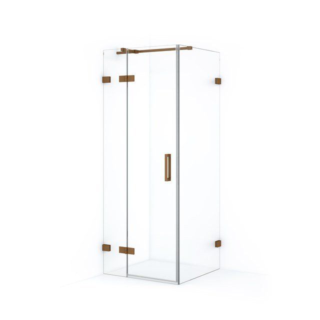 Maxaro Douchecabine Diamond 80x70cm 8mm Helder Veiligheidsglas Koper met Draaideur