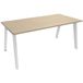 Steely bureau simple face, chêne clair/blanc