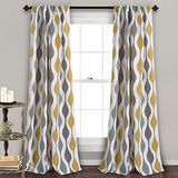 Lush Decor Mid Century Geo kamer verduistering venster gordijn paneel paar, polyester, goud en grijs, 132 cm B x 274 cm L (Pack van 1)